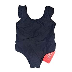 Pat Pat Basic Black One Piece Toddler Swimsuit Size 3-4 NWT